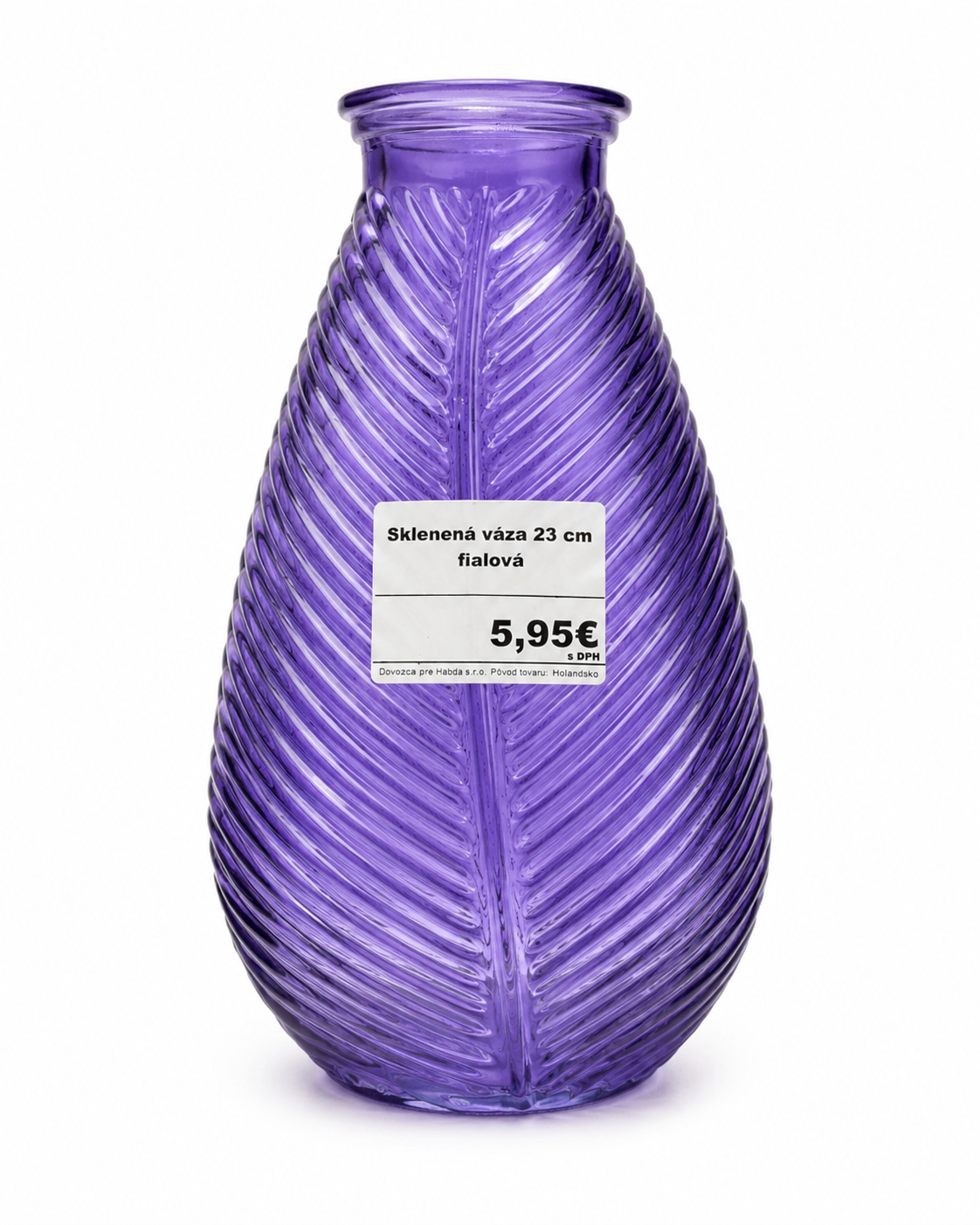 Sklenená váza 23 cm – fialová