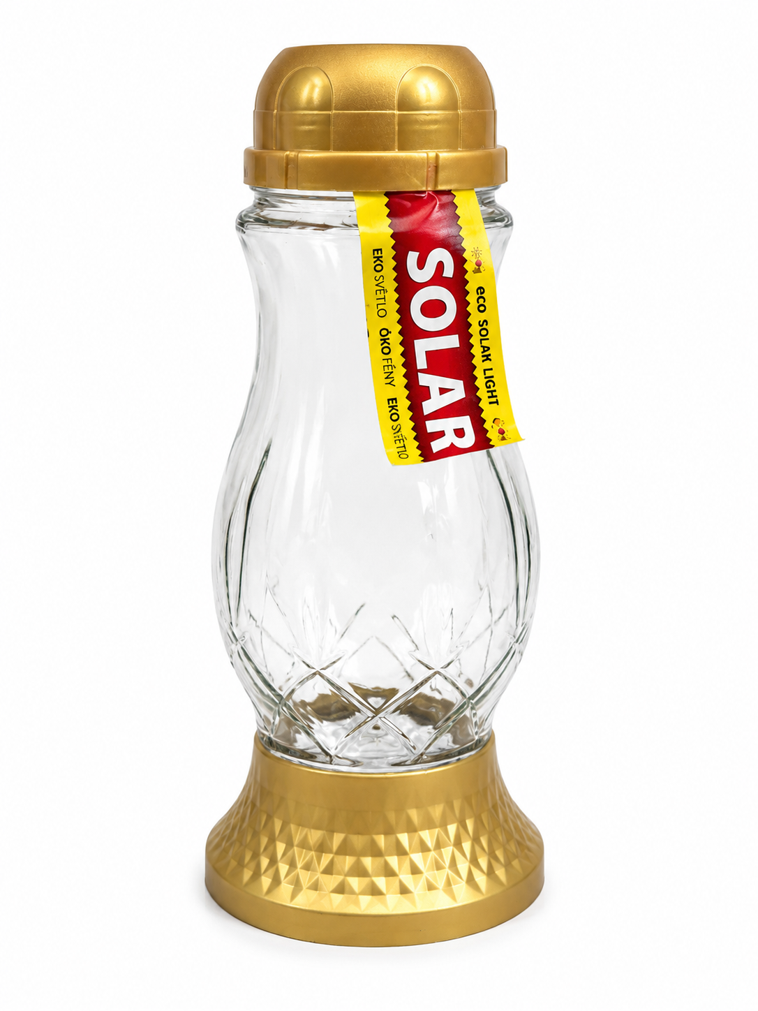 Solárny sklenený pietny lampáš