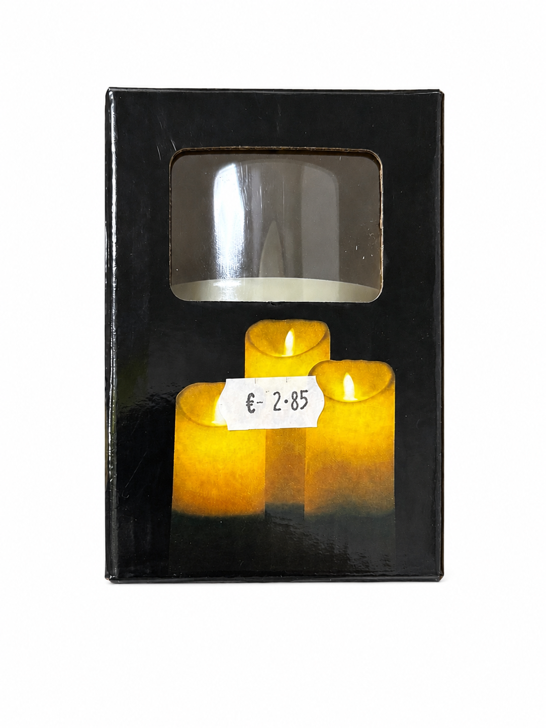 Čierny lampáš s LED sviečkami