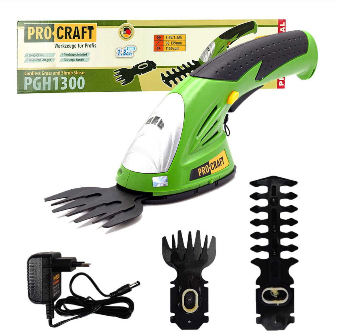 Aku nožnice na trávu a kríky Procraft PGH1300