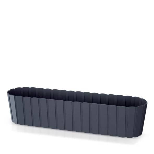 Antracitový vrúbkovaný balkónový truhlík