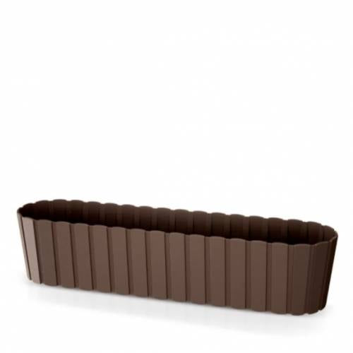 Hnedý vrúbkovaný balkónový truhlík
