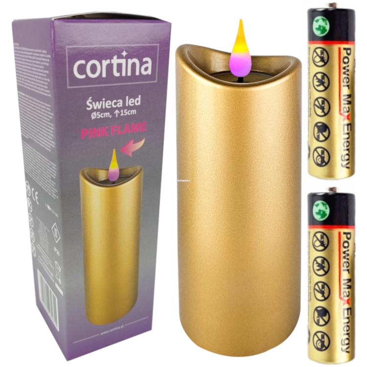 Zlatá LED sviečka Cortina