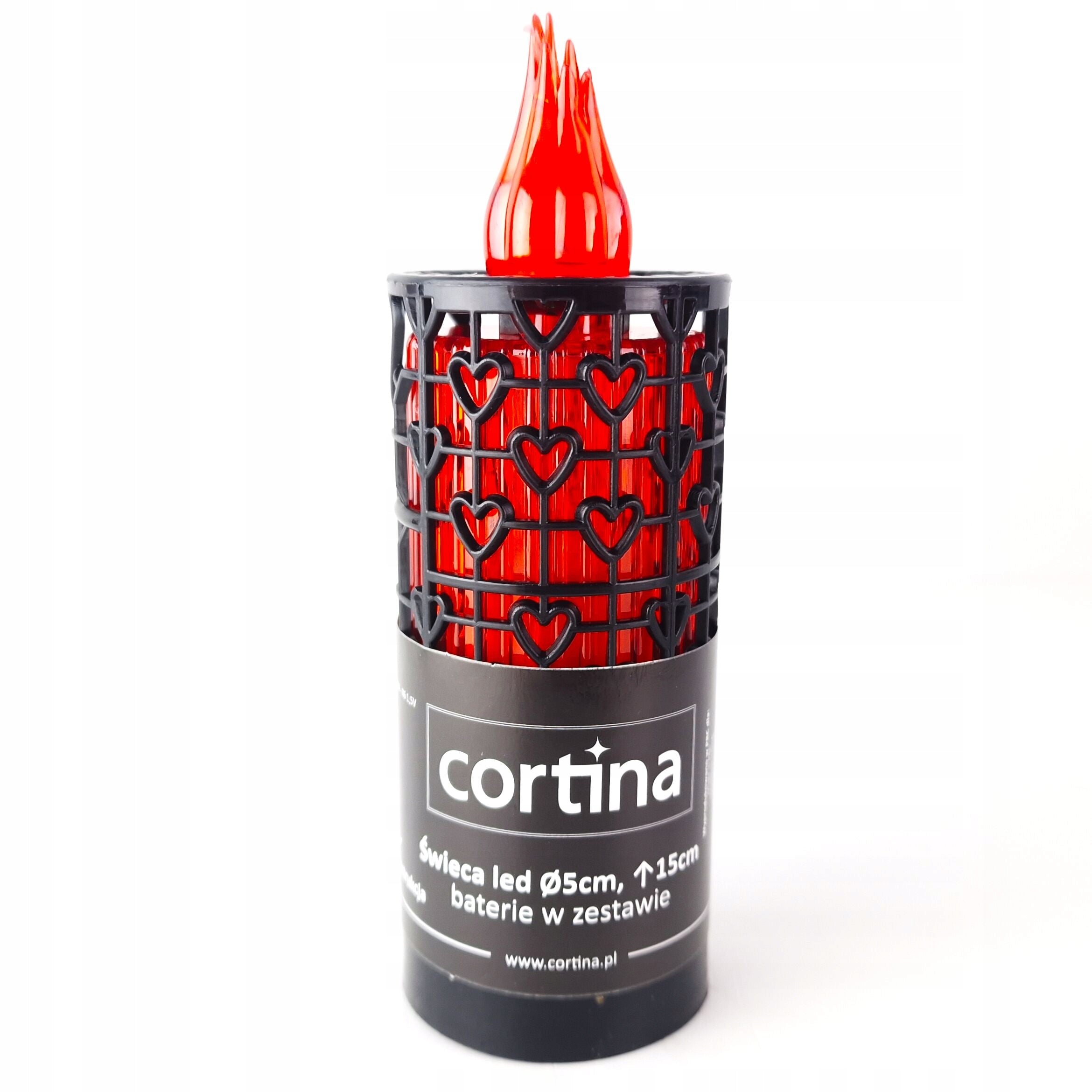 LED pietny lampáš Cortina – červeno-čierny vzor, variant