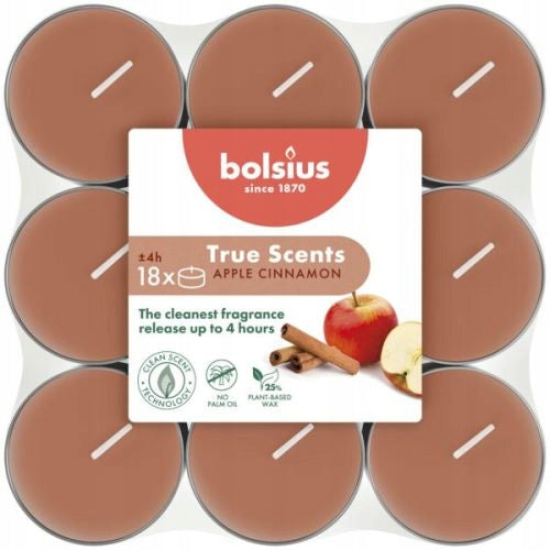 Čajové sviečky Bolsius Apple Cinnamon, 18 kusov