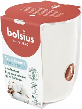 Vonná sviečka Bolsius True Scents Fresh Cotton v skle