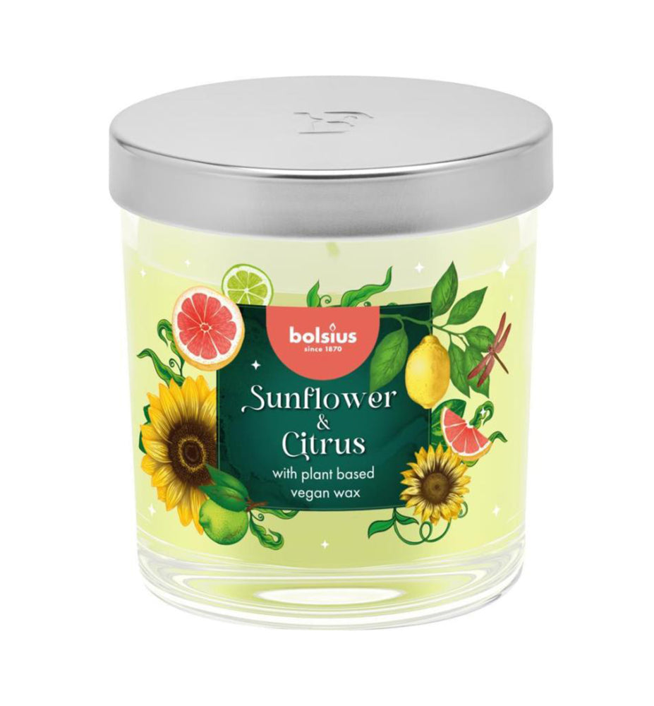 Vonná sviečka Bolsius Sunflower & Citrus v skle