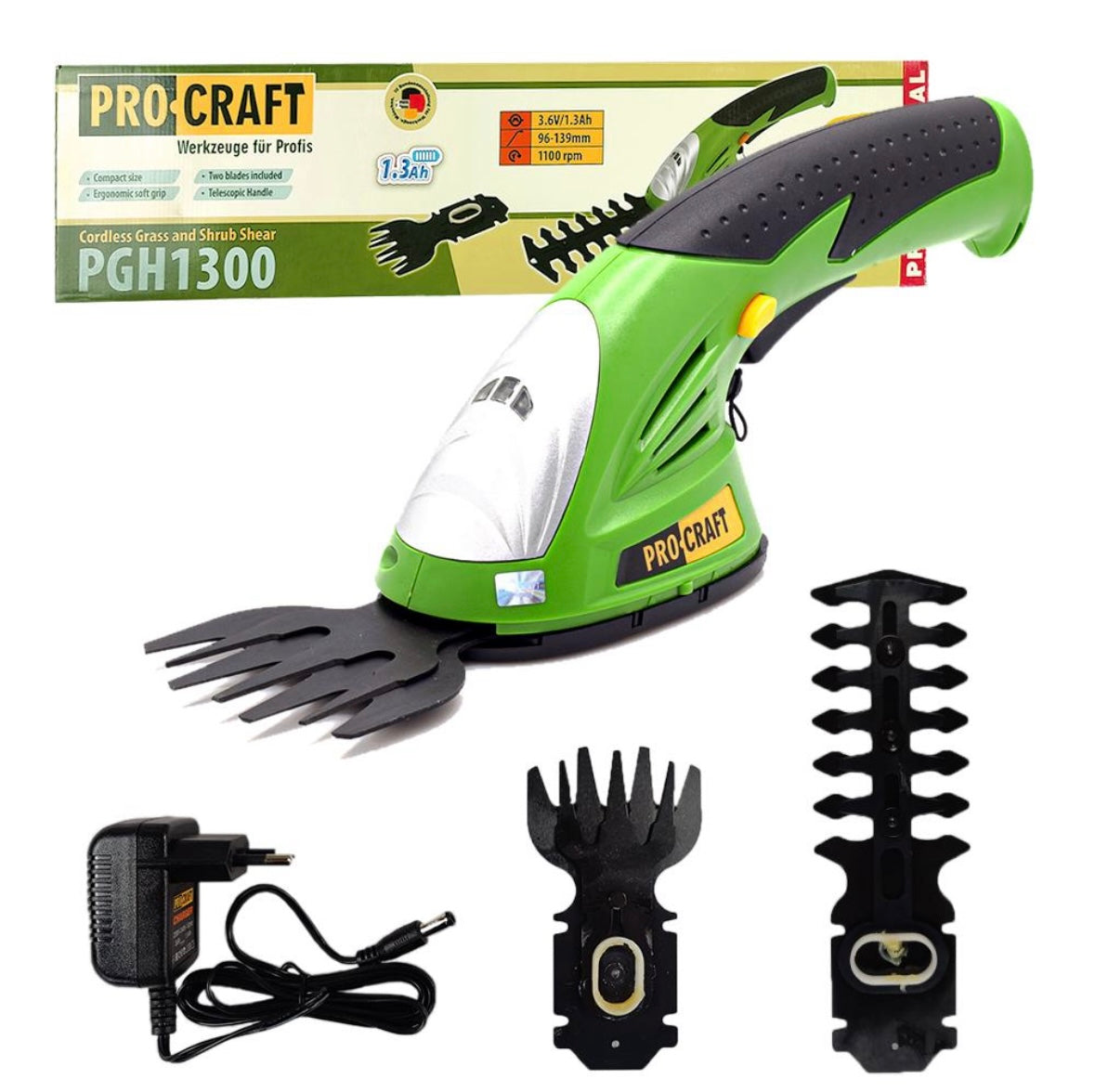 Aku nožnice na trávu a kríky Procraft PGH1300