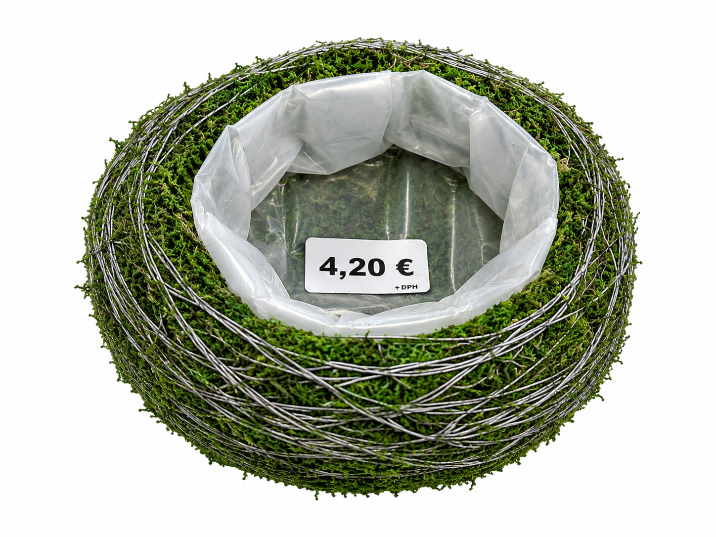 Machový prútený obal na kvetináč – okrúhly
