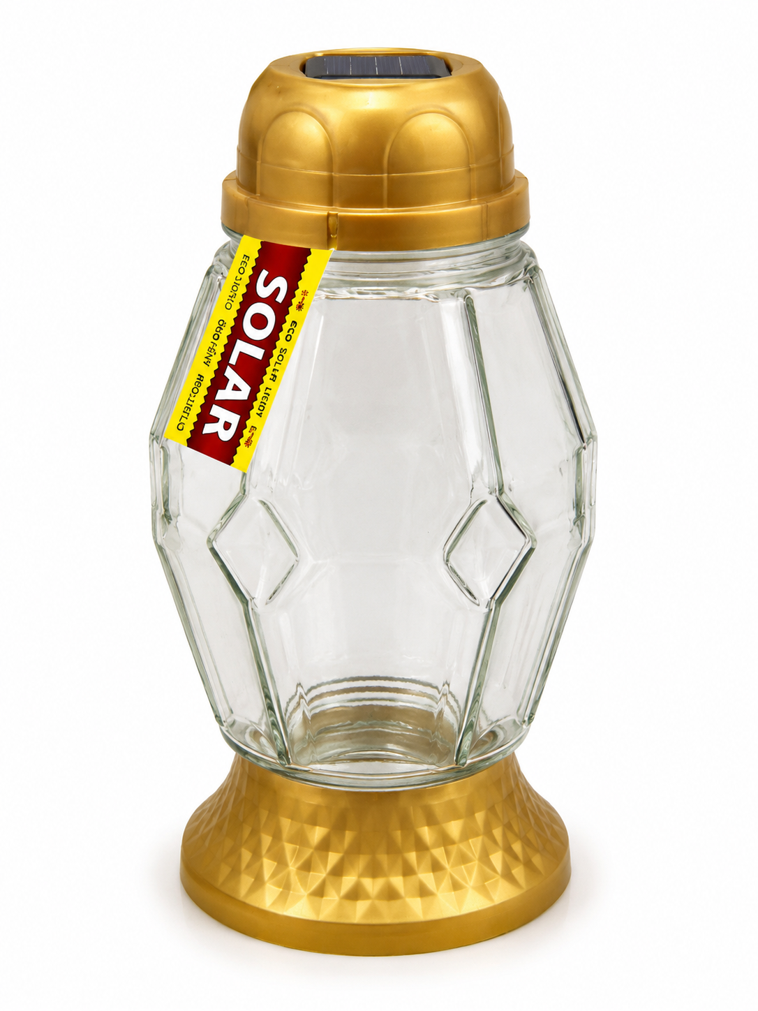 Solárny sklenený pietny lampáš