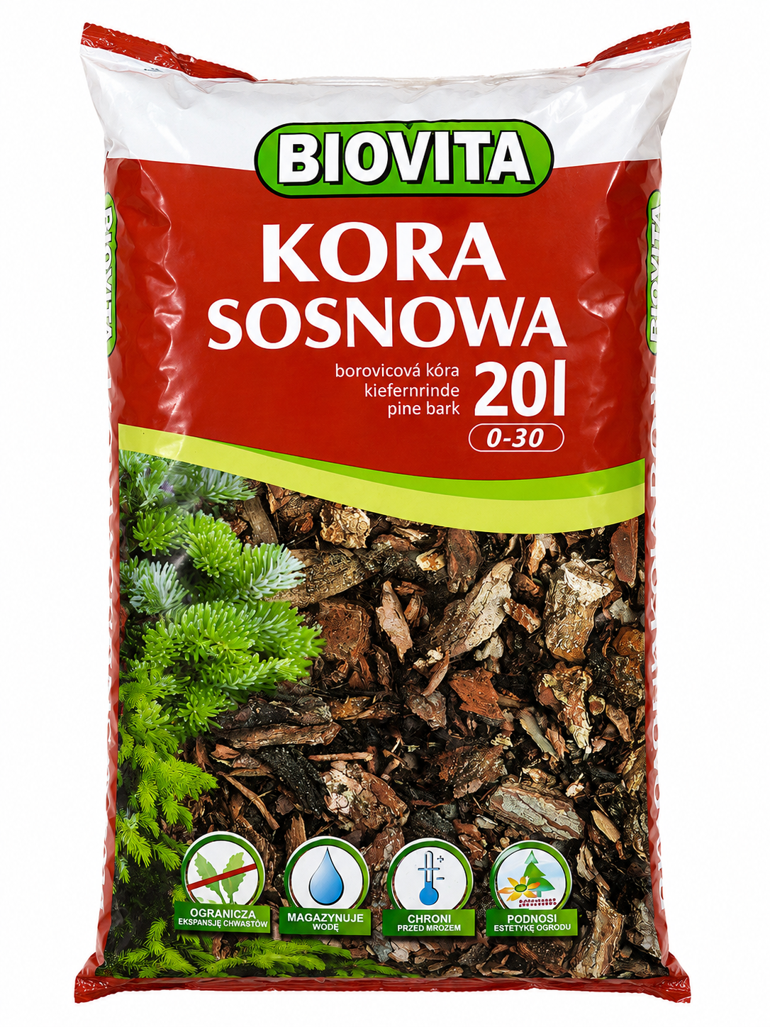 Borovicová kôra Biovita 0–10 mm, 20 l
