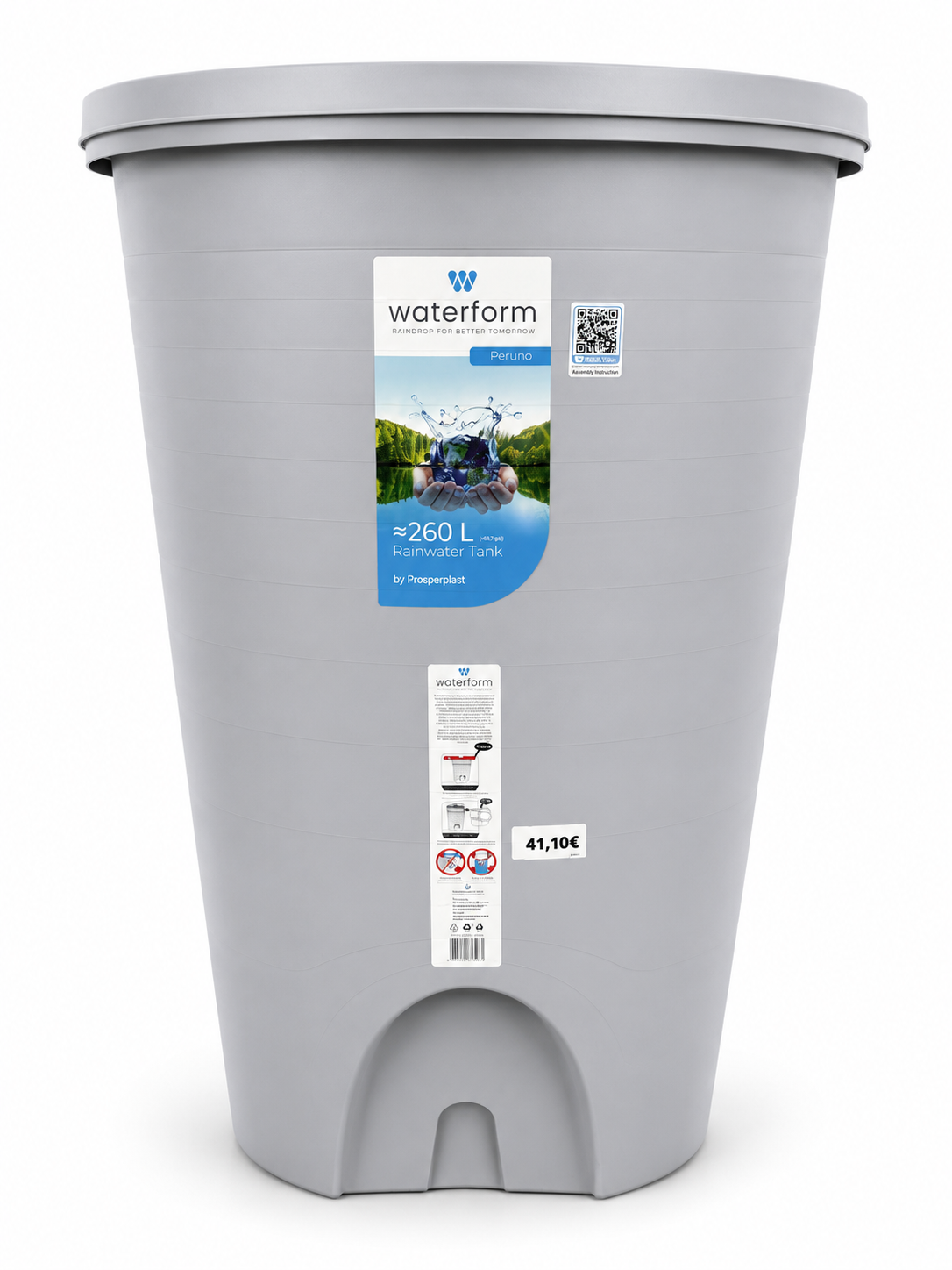 Nádrž na dažďovú vodu Waterform – sivá 260 l