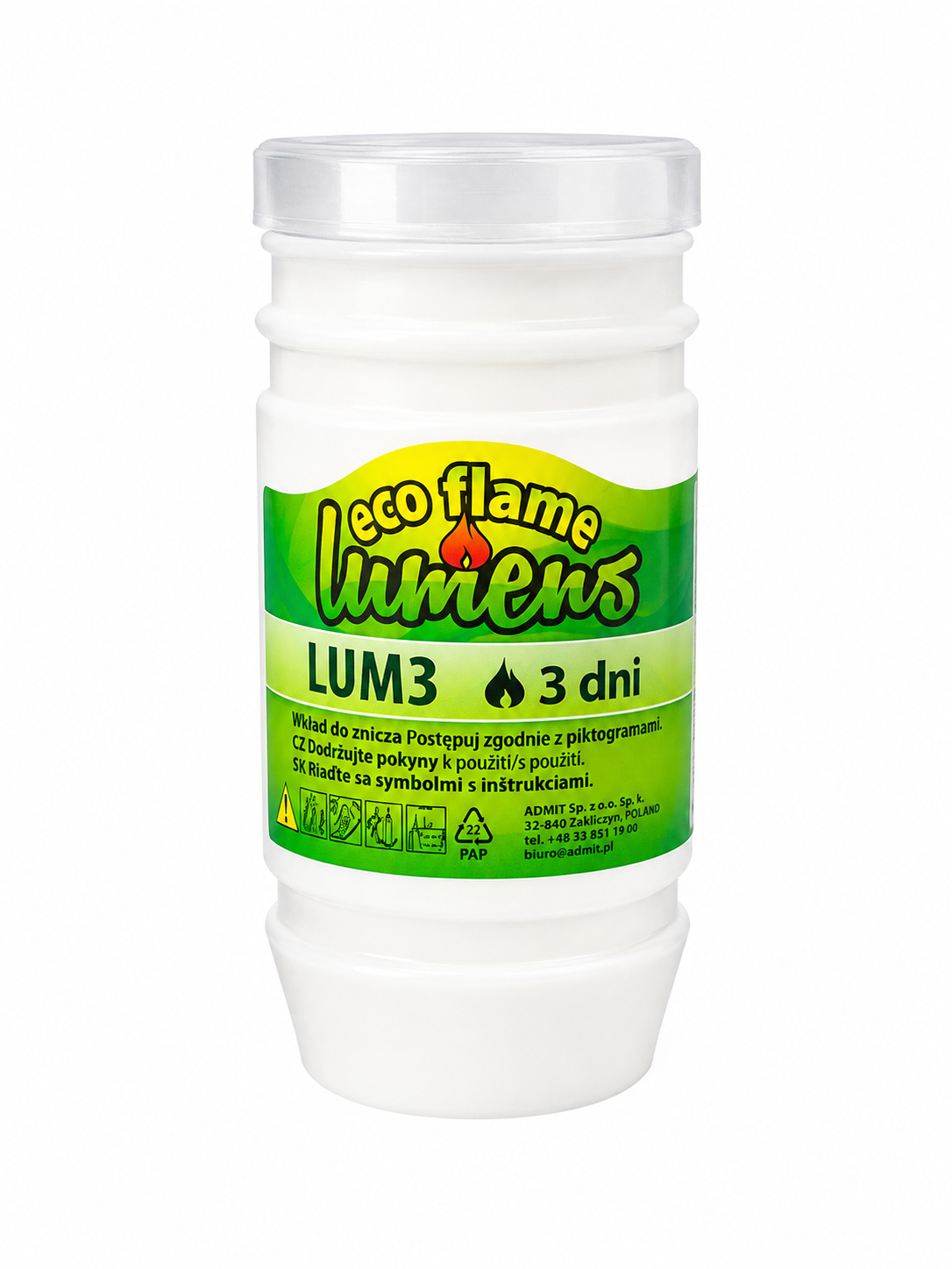 Pietny vklad Ecoflame LUM3, 3 dni