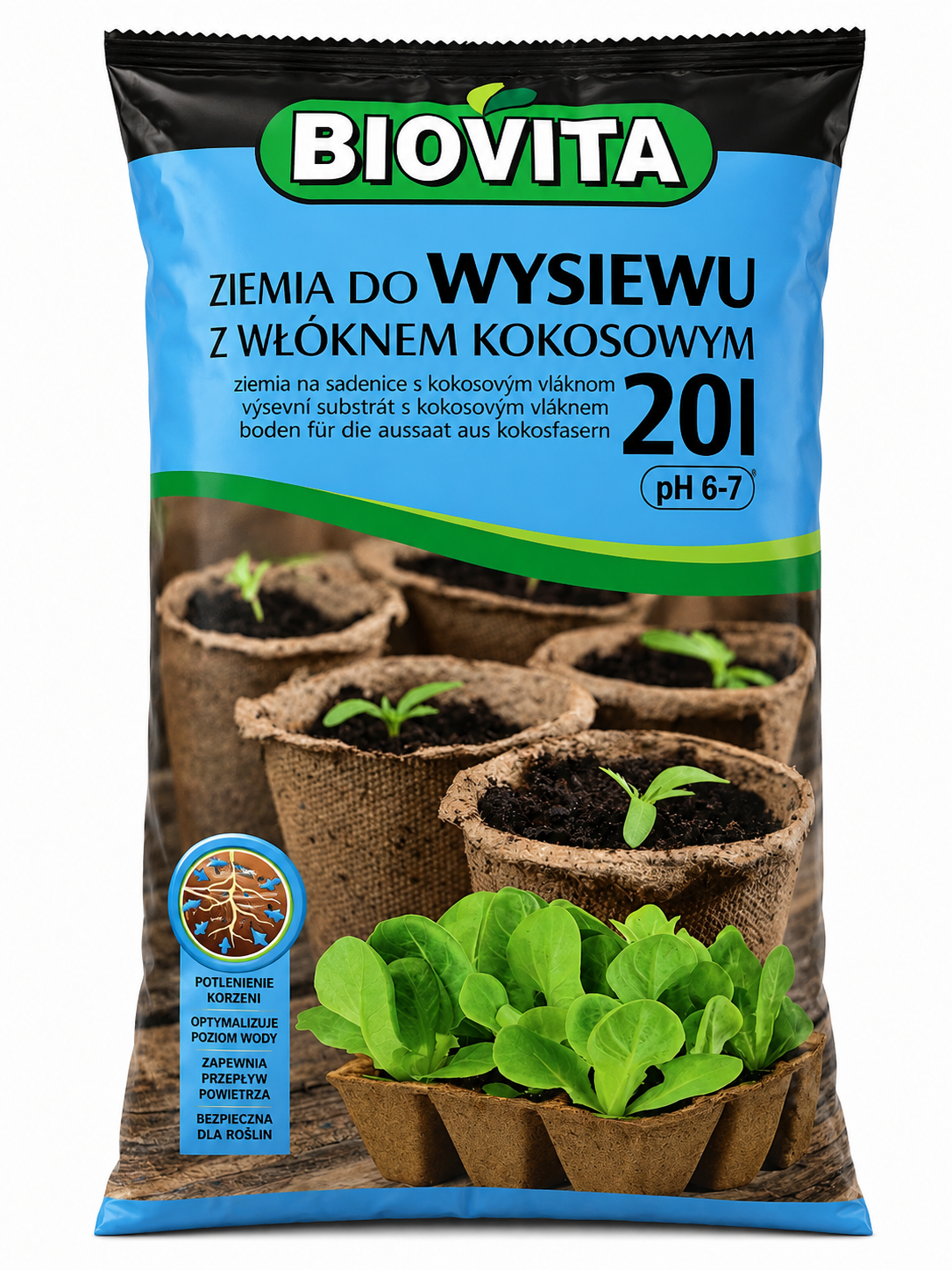 Substrát na výsev s kokosovým vláknom Biovita 20 l