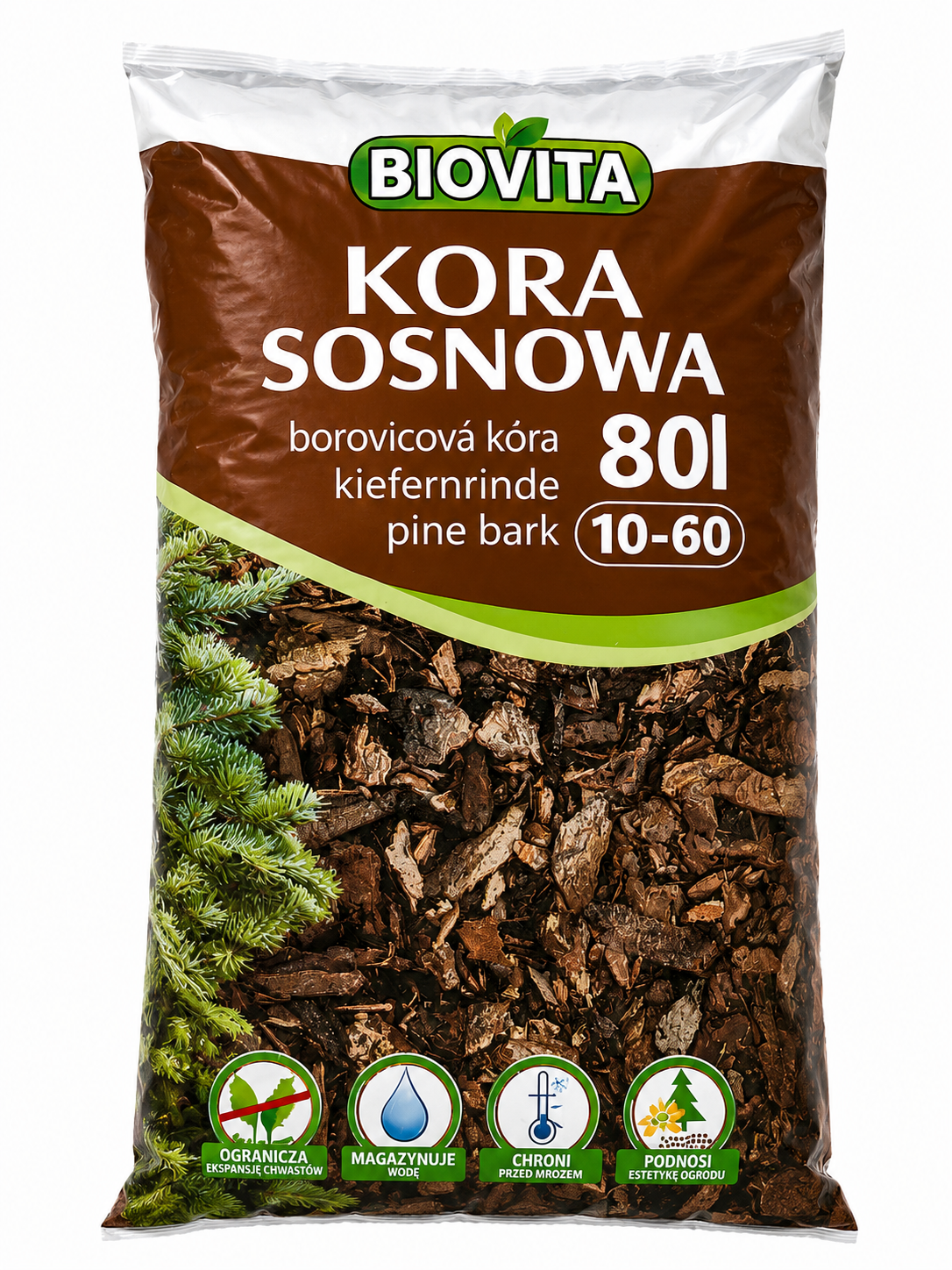 Kôra borovicová Biovita 10–60 mm, 80 l